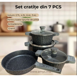 Set cratite cu capac 7 PCS,...