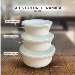 Set 3 boluri cu capace,...